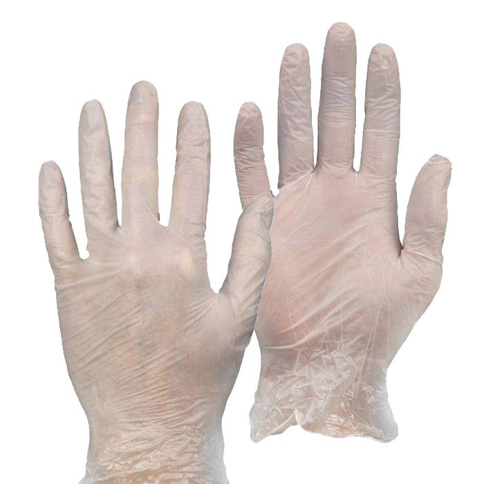 Clear Vinyl Powder Free Gloves 100 Pack - Large