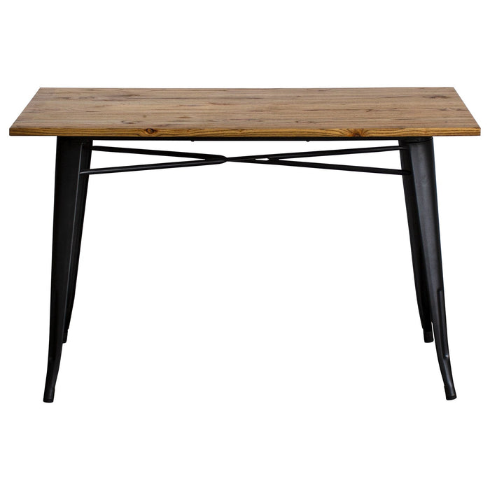 6PC Prato Table, 4 Palermo Chairs & Sicily Bench Set - Onyx Matt Black