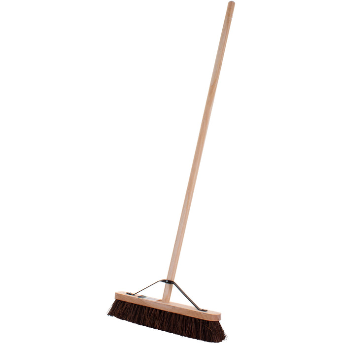 Bassine Bristle Platform Broom Fitted with Metal Stay and Handle 18"
