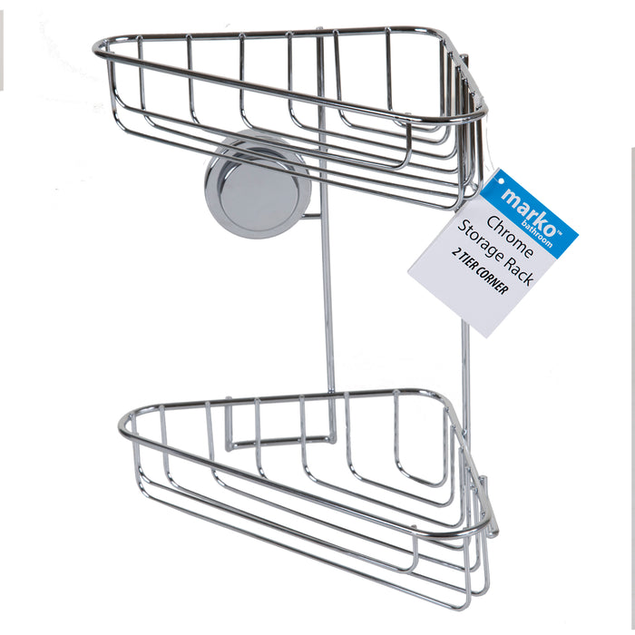 Chrome Storage Rack - 2 Tier Corner