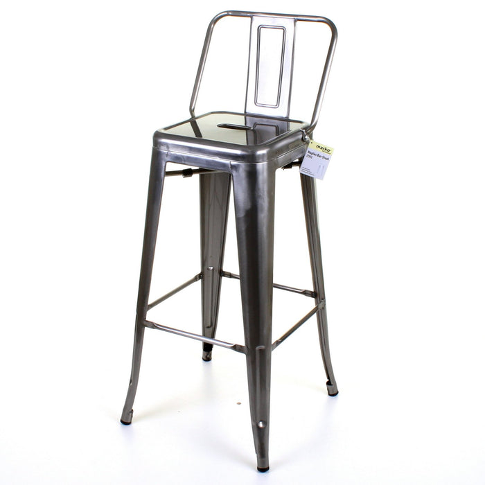 3PC Lodi Table & Naples Bar Stool Set - Steel