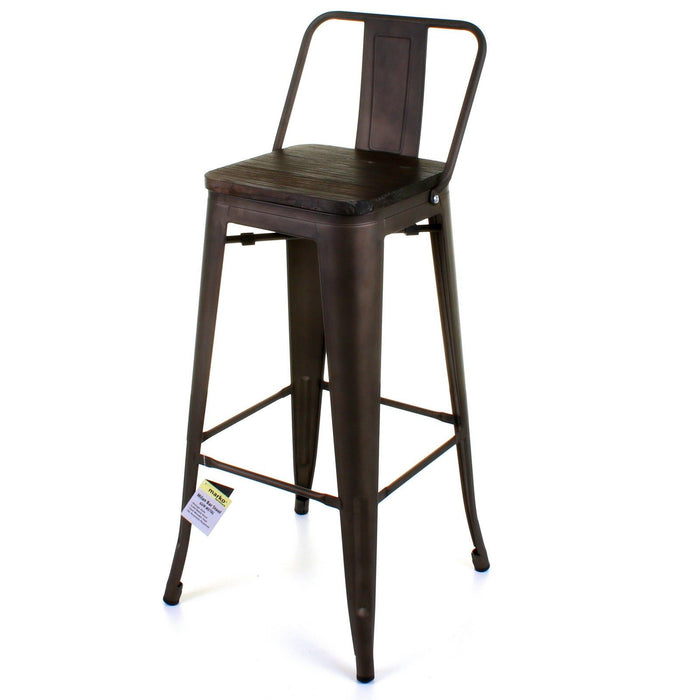Tolix Style Milan Bar Stool - Gun Metal