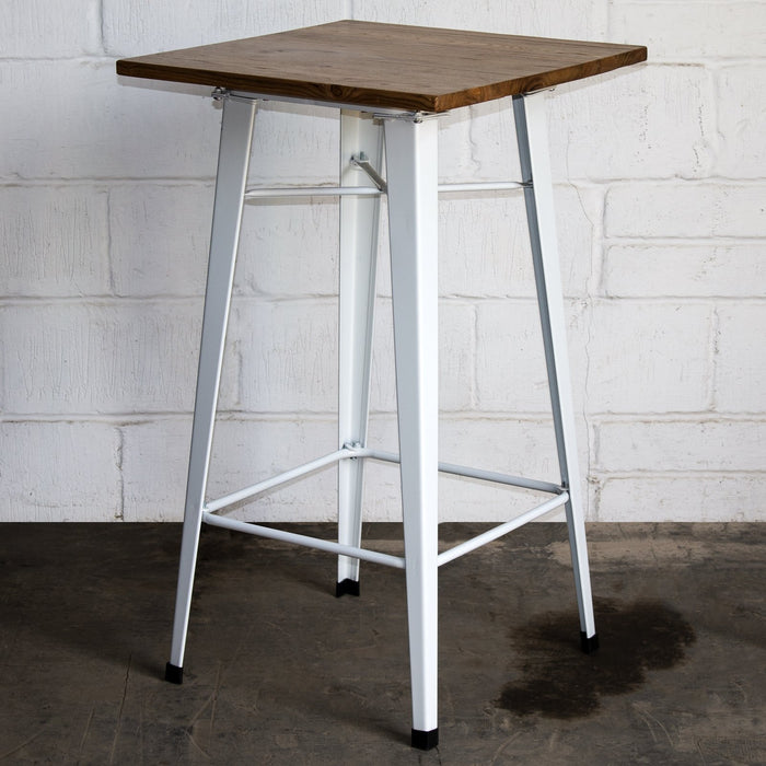 5PC Lodi Table & Naples Bar Stool Set - White