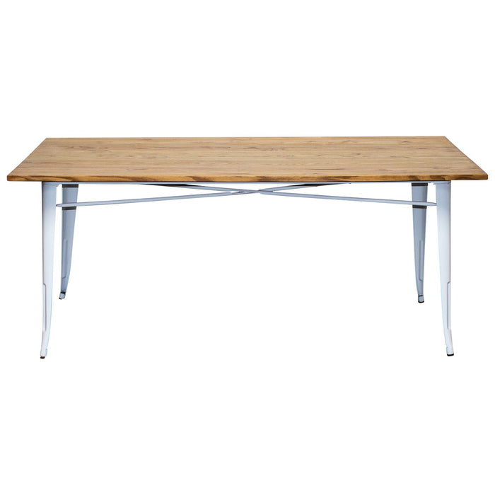 9PC Taranto Table & 8 Castel Stools Set - White