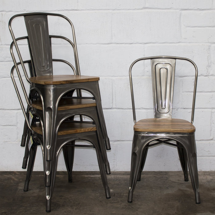 5PC Enna Table & Palermo Chair Set - Steel