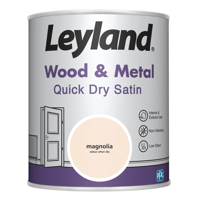 Leyland  Wood & Metal Quick Dry Satin Magnolia 750ml