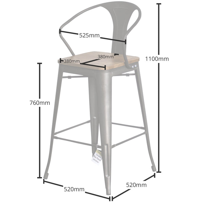 5PC Lodi Table & Licata Bar Stool Set - Gun Metal Grey