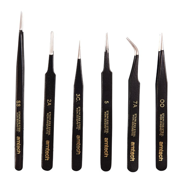 Coated Tweezer Set 6pc