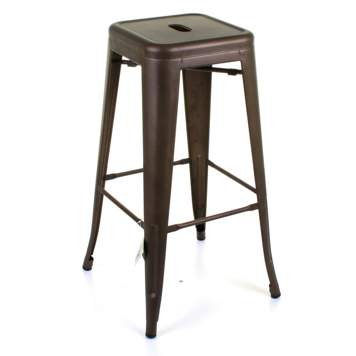 5PC Lodi Table & Orvieto Bar Stool Set - Gun Metal Grey