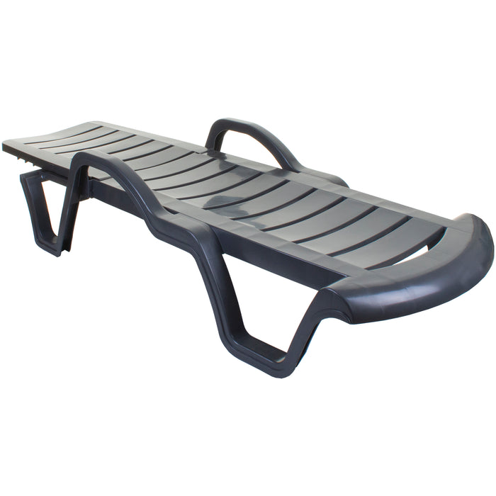 Plastic Lara Sun Lounger - Anthracite Grey