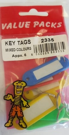 Key Tags Coloured 6pc