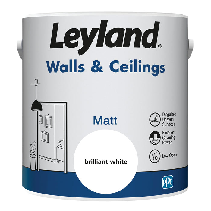 Leyland   Walls & Ceilings Matt Brilliant White 2.5L