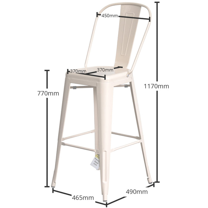 Pascale Bar Stool - Cream