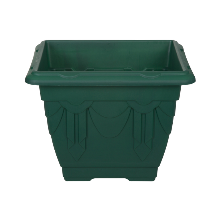 Venetian Square Planter Green