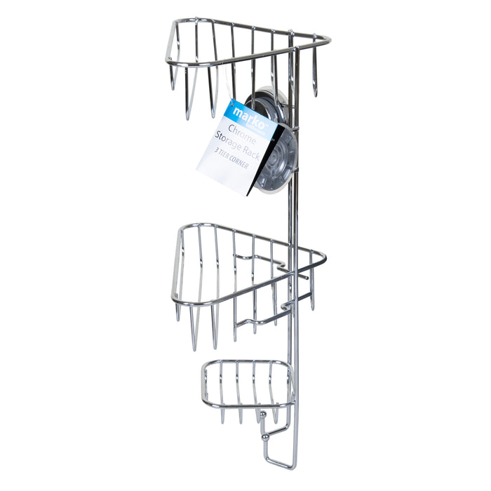 Chrome Storage Rack - 3 Tier Corner