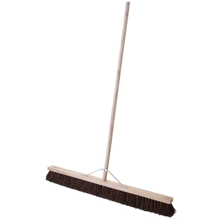 36" Stiff Bassine Broom with Handle & Bracket
