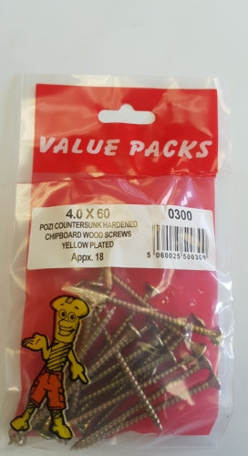 Chipboard Screws 4.0 X 60