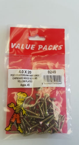 Chipboard Screws 4.0 X 20