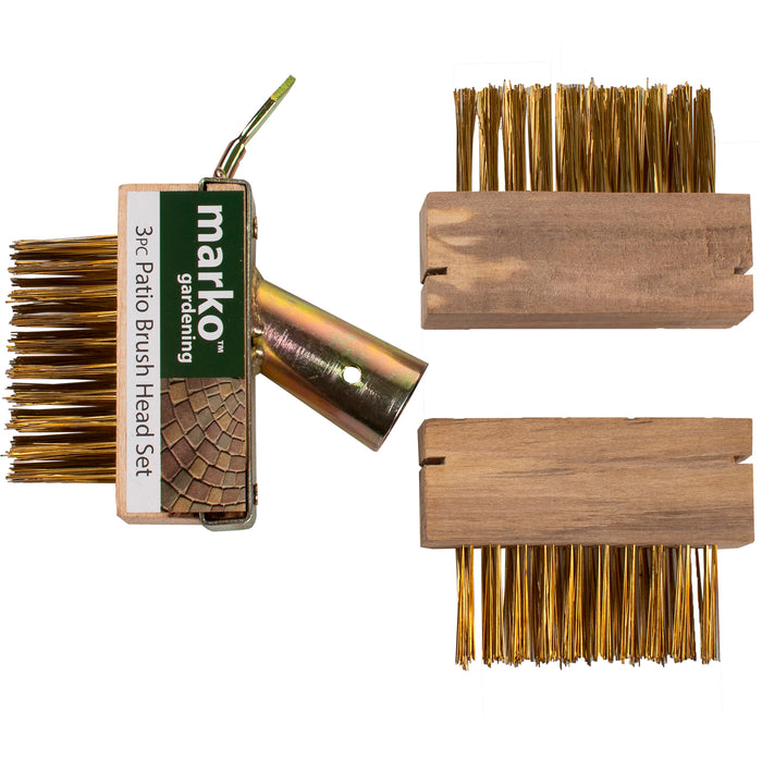 3PC Patio Weed Brush Head Set