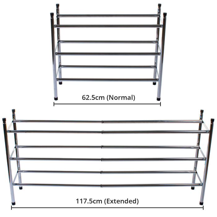 Chrome 3 Tier Shoe Rack