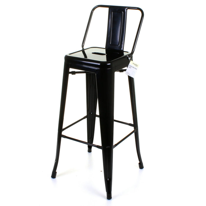 5PC Lodi Table & Naples Bar Stool Set - Black