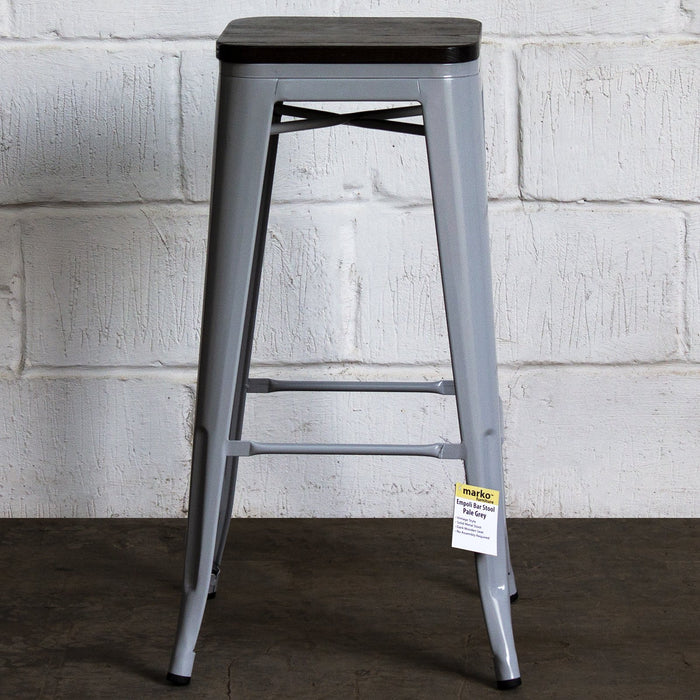 Tolix Style Empoli Bar Stool - Pale Grey