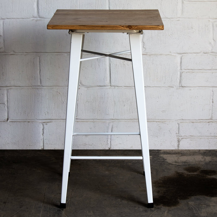 5PC Lodi Table & Firenze Bar Stool Set - White