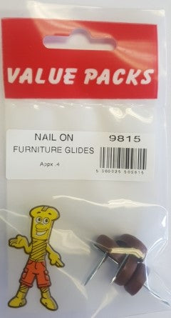 Furniture Glides White with Nail