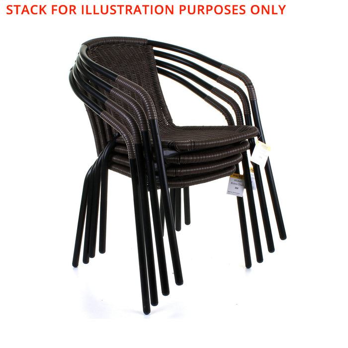 Dark Tan Wicker Bistro Chair