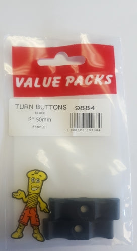Turn Buttons Black 2pc