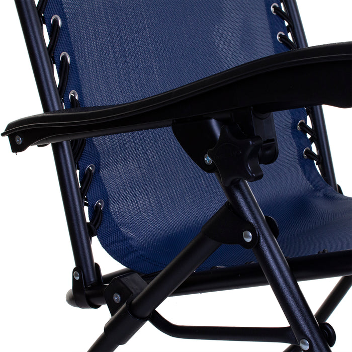 Oxford Blue Reclining Sun Lounger & Table Set 3pc