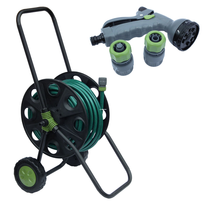 30M Hose Reel Cart Trolley Set