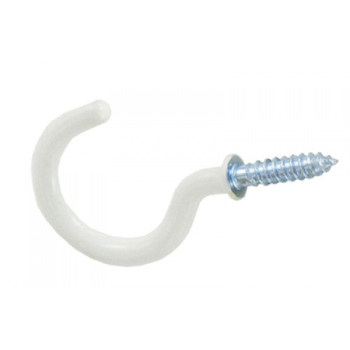 Cup Hooks White 1"
