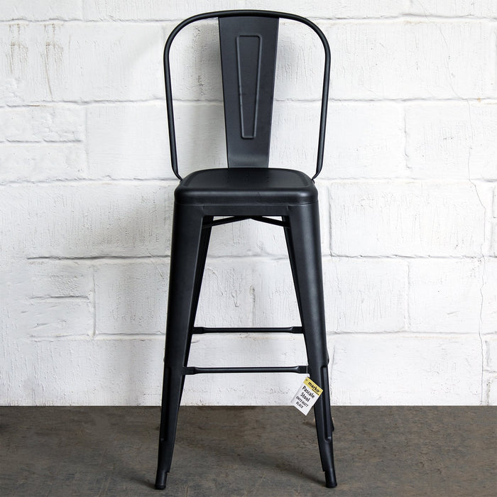 5PC Lodi Table & Pascale Bar Stool Set - Onyx Matt Black