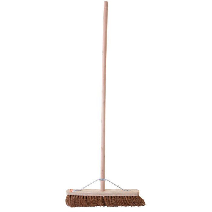 18" Soft Coco Broom with Handle & Bracket