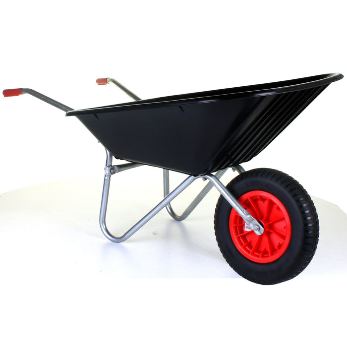 85L Plastic Wheelbarrow - Black - Puncture Proof