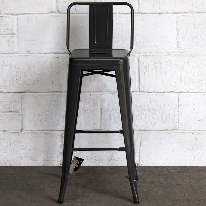 Tolix Style Naples Bar Stool - Graphite Grey