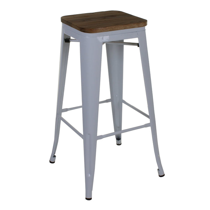 5PC Lodi Table & Firenze Bar Stool Set - White