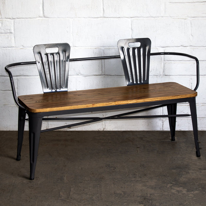 5PC Taranto Table, 3 Rho Stools & Nuoro Bench Set - Graphite Grey