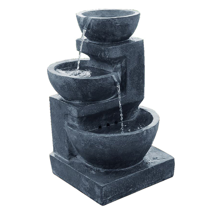 Layered Charcoal Effect Solar Water Feature