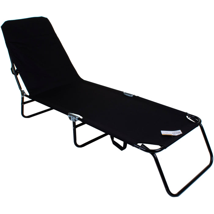 Black Folding Sun Lounger Bed