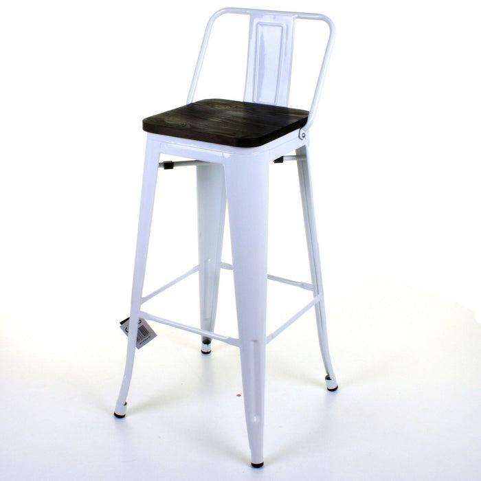 Tolix Style Milan Bar Stool - White