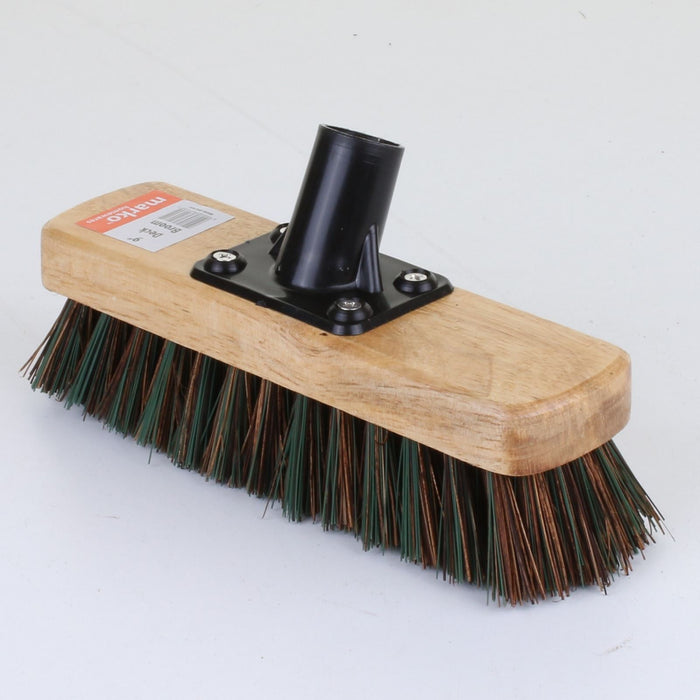 9" Stiff Deck Broom with Handle