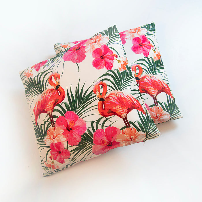 Twin Pack of Scatter Cushions - Flamingo