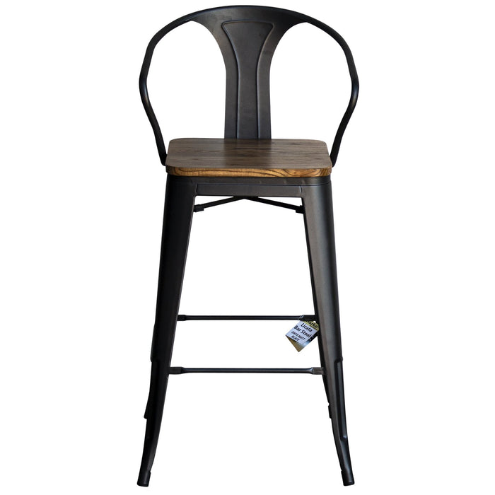3PC Lodi Table & Licata Bar Stool Set - Onyx Matt Black