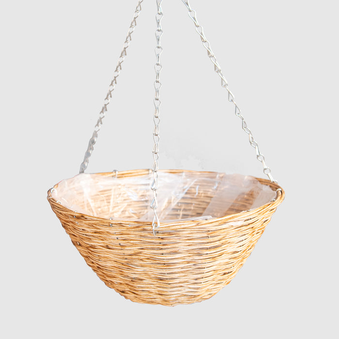 14" Willow Hanging Basket - Natural