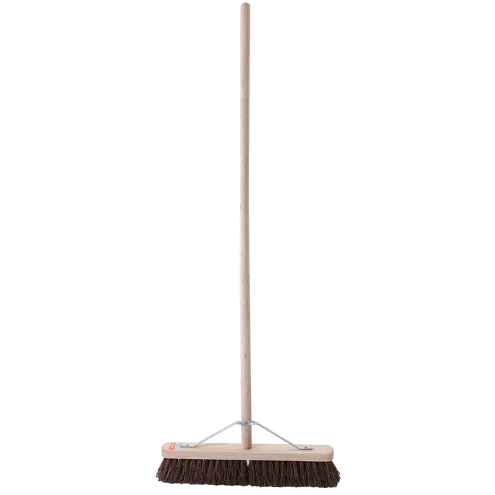 18" Stiff Bassine Broom with Handle & Bracket