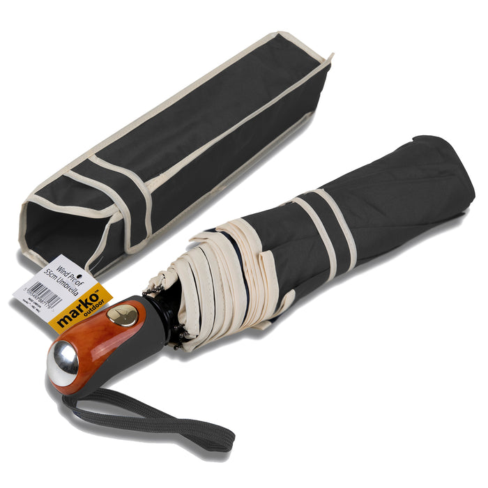 Wind Proof 55cm Umbrella - Grey