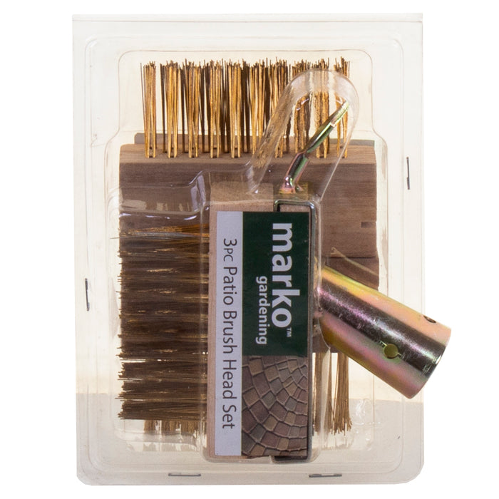 3PC Patio Weed Brush Head Set
