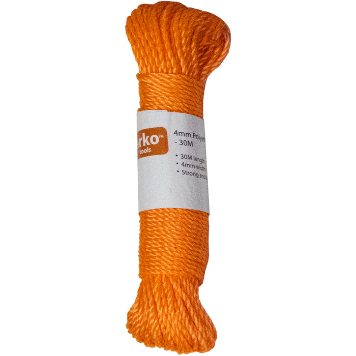 4mm Polyethylene Orange Rope 30m